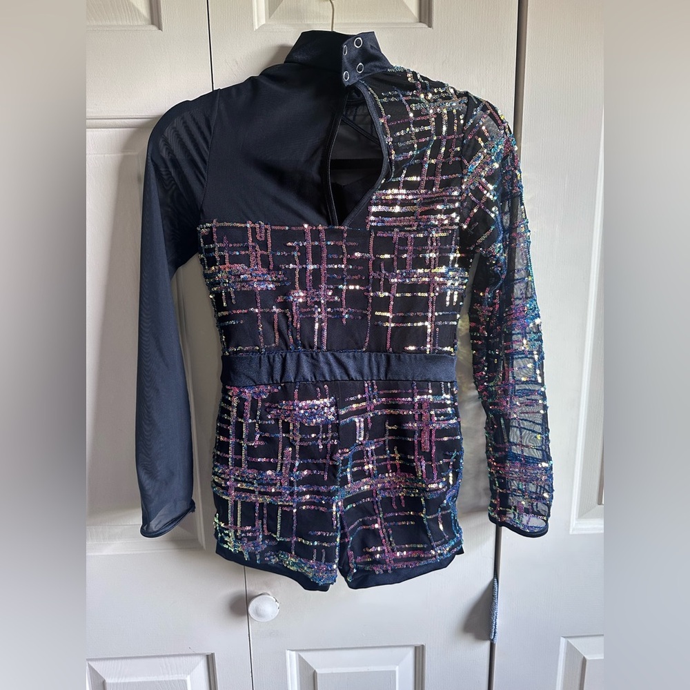 Sequin Mesh Biketard/Romper - child XL - Picture 3 of 5